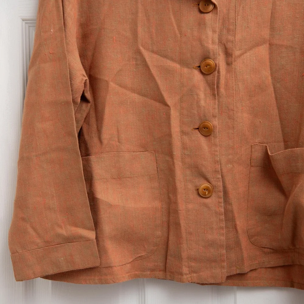 FLAX 100% Linen Oversize Button Down Shirt - Lagenlook Boho Earthy Artsy Organic